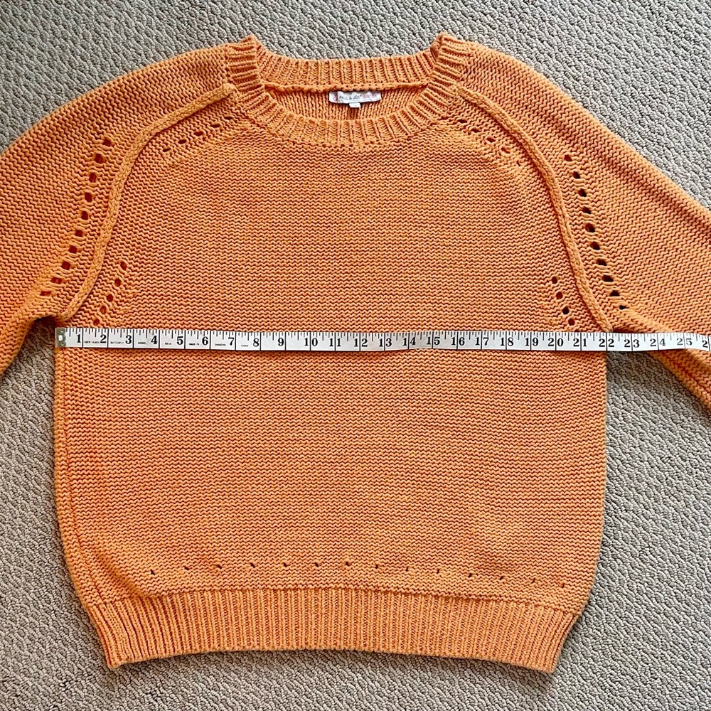 Paul & Joe Sister Tangerine Sweater 100%Cotton Knit Loose Fit Sz LG